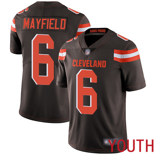 Cleveland Browns Baker Mayfield Youth Brown Limited Jersey #6 NFL Football Home Vapor Untouchable->women nfl jersey->Women Jersey